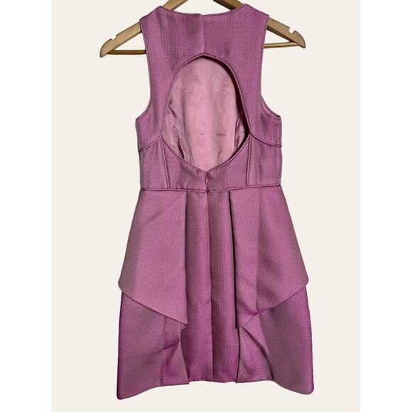 Tibi Simona Sleeveless Pink Origami Layered Cut Out Cocktail Mini Dress Size 0 - Picture 9 of 9